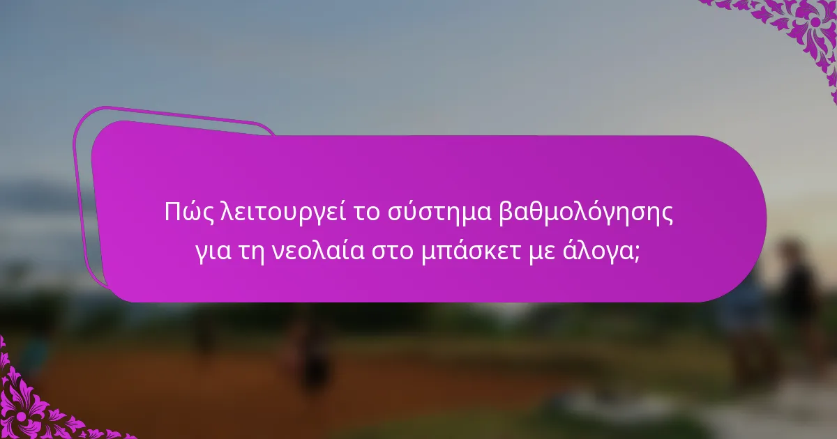 Πώς λειτουργεί το σύστημα βαθμολόγησης για τη νεολαία στο μπάσκετ με άλογα;